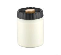 Recipiente de vacío de café de acero inoxidable de 330 ml con tapa hermética para un almacenamiento seguro y mantenimiento del sabor a grano de café (beige)