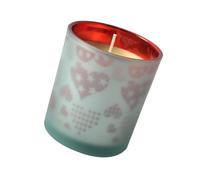 Recipiente de vidrio rojo para aromaterapias de larga duración con corazón para hogares modernos, fragancias, decoración, regalo de San Valentín, tarro de cristal rojo, cera perfumada