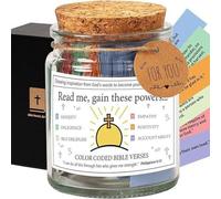 Recipiente devocional Versículos bíblicos en frasco de vidrio para oración Tarjetas de de las Escrituras incluidas Decoración cristiana del hogar Regalo Mensaje de las Escrituras Tarro de