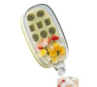 Recipiente Hacedor De Hielo | Molde Dispensador De Presión Portátil Reutilizable Dos En - Botella Portátil Hacedora De Hielo | para Comidas Hogar Cócteles Agua Whisky Café y Enfriador de Bote