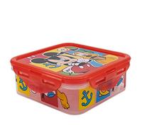 Recipiente hermético cuadrado de plástico para comida de 500 ml de Mickey Mouse