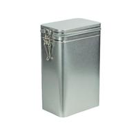 Recipiente hermético para almacenamiento de café y té, caja de hojalata rectangular vintage de hierro, tarro de lata de metal, tarros sellados para alimentos