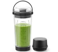 Recipiente mezclador de repuesto (530 ml) para Ninja Blast Batidora portátil, tapa de repuesto con asa, cubierta de cuchilla y cierre inferior compatible con Ninja BC151NV, BC151CR y la serie BC100
