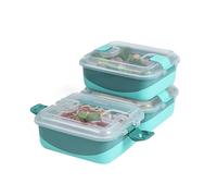 Recipiente para alimentos Sistema Heatables 100% a prueba de fugas para microondas con ventilaciones de fácil apertura, apto para lavavajillas, 1L rectangular, color latte, paquete de 3