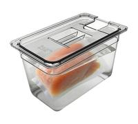 Recipiente para alimentos Sous Vide con tapas herméticas, caja transparente para alimentos, resistente con construcción resistente al calor, equipo de inmersión para restaurante, hogar, apartamento