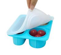 Recipiente para aperitivos, 3 compartimentos, a prueba de fugas, reutilizable, con, para dulces, chocolate, frutas, postres, almuerzo, escuela, oficina, viajes, camping, picnic