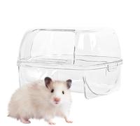 Recipiente para baño de para hámster, Caja de para hámster, Ducha Transparente y Espacio para Tumba, decoración de Peso Ligero, contenedor de para tumbas para hámsters, jerbos,