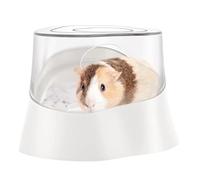 Recipiente para baño de para hámsters, Gran Espacio, fácil de Limpiar, Tapa Transparente, Inodoro Grande para Animales pequeños, hámster Enano