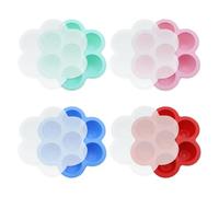 Recipiente para Comida de Bebé, 4 Piezas Bandejas con Tapas para Congelar Comida de Bebé, Silicona para Cubitos de Hielo, Contenedor de Almacenamiento de Comida