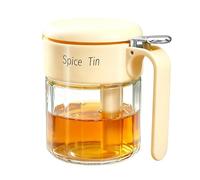Recipiente para condimentos de cocina - 400 ml resistente a la humedad, cuchara incluida - Tapa para tarro de condimento en - Para vinagre, pimienta, sésamo, sal, preparación de comidas, servicio de