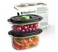 Recipiente para conservar y marinar al vacío FoodSaver | 700 ml y 1,2L | Hermético | Libre de BPA | A prueba de fugas | Apto lavavajillas | paquete de 2