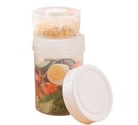 Recipiente para ensalada | 750 ml tarro portátil con separación húmeda/seca y tapa - Tarros de ensalada para aderezo - Para Camping Picnic Deportes Playa Senderismo Escalada Viaje Verano Vacaciones