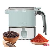 Recipiente para especias: de especias de 3 piezas con tapa y cuchara, tarros herméticos para especias de cocina, bidón de almacenamiento duradero para sal, pimienta, azúcar, polvo, mesa de