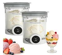 Recipiente para Helados Ninja Creamy, 2 Recipientes para Helado para la Ninja Creami NC700 y NC701, Accesorios para la Heladera Ninja Swirl con Tapa, para Helado Casero, Color Gris