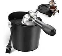 Recipiente para portafiltros, caja grande de Knock Box que absorbe los golpes, recipiente para café con barra de metal extraíble y alfombrilla de silicona para café