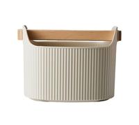 Recipiente para posos de café espresso, capacidad de 1300 ml, recipiente para posos de café con asa de madera de haya, contenedor de basura antideslizante para café expreso, sumidero de banco