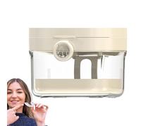 Recipiente para prótesis , taza para prótesis dentales con tapa, con cubierta de protección de dientes de espejo, juego de herramientas de limpieza para adolescentes, niñas, adolescentes, niños