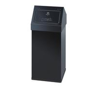 Recipiente para residuos, aluminio con tapa de cierre automático