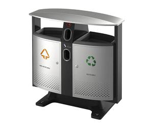 Recipiente para residuos, con tejadillo capacidad 78 l, A x H x P 420 x 1000 x 1030 mm