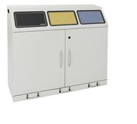 Recipiente para separar materiales con pedal, acero capacidad 3 x 70 l