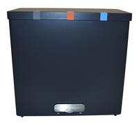 Recipiente para separar materiales RecycloKick 3 x 34 l, aluminio