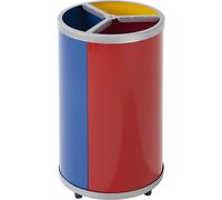 Recipiente para separar materiales, redondo VAR, capacidad 3 x 30 l, H x Ø 720 x 420 mm