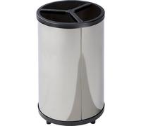 Recipiente para separar materiales, redondo VAR, capacidad 3 x 30 l, H x Ø 720 x 420 mm, acero inoxidable