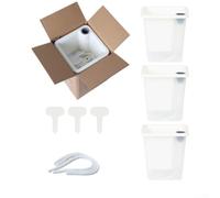 Recipiente para suculentas con, caja de riego automático para uso en interiores y exteriores, maceta rectangular de plástico como soporte para plantas de escritorio, bandeja blanca de bajo