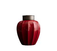 Recipiente para té Tarro de cerámica for guardar té suelto con tapa doble sellado. Hermoso recipiente for café, azúcar, frutos secos, hierbas y especias Almacenamiento de té(Red)