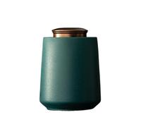 Recipiente para té Tarro de cerámica for té suelto con tapa sellada doble aleación, ideal for el hogar Almacenamiento de té(Green)