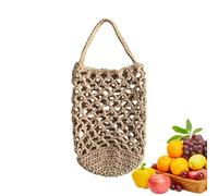 Recipiente para Verduras Boho - de Red Tejida a Mano para Almacenar Verduras de Cocina | Cesta Mural Organizadora De Aperitivos - para Apartamento Rústico Despensa Salón Dormitorio Lavandería Entrada