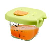Recipiente pequeño de vidrio para alimentos, contenedor de vidrio con tapa - Contenedores de almacenamiento de congelador de diseño de dinosaurios de dibujos animados de 230 ml - Pequeño de