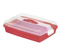 Recipiente plástico Curver para pasteles con tapa, rojo, 45 cm x 29,5 cm x 11 cm
