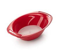 Recipiente recolector con colador para Mandolinas Börner Vital, V5 y V6 • Ensaladera para Cortador de Verdura • Bol para Cortadora de Verduras • Accesorios de Cocina • Color: Rojo
