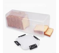 Recipiente rectangular de plástico para pan con cajón para almacenamiento de tostadas, sellado hermético que ayuda a preservar la frescura, fácil de instalar en espacios reducidos (D)