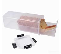 Recipiente rectangular de plástico para pan con cajón para almacenamiento de tostadas, sellado hermético que ayuda a preservar la frescura, fácil de instalar en espacios reducidos (B)