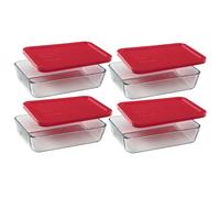 Recipiente rectangular Pyrex de 3 tazas para almacenar alimentos (paquete de 4)