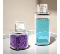 Recipiente resistente a fugas diseñado para almacenar suavizante detergente y otros líquidos de lavado con tapa superior abatible fácil de usar (0,6 L)