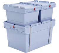 Recipiente reutilizable MB BITO, con tapa abatible en 2 piezas, apto para flejado