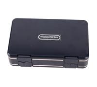 Recipiente semanal de contenedor fácil de abrir PP 24 Celdas Doble Capa de 7 días Vitaminas Organizador (Azul)