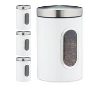 Recipiente tarro hermético contenedor decorativo 1,4 L color blanco tapa firme