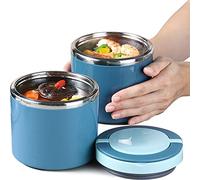 Recipiente térmico con asa, 1000 ml de acero inoxidable para niños, fiambrera térmica, recipiente para comida, recipiente para guardar el calor, práctico vaso de cereales para alimentos, sopas