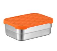 Recipientes de acero inoxidable para aperitivos, contenedor de lonchera con tapa de silicona resistente a fugas para sobras del hogar, picnic, aperitivos, sándwiches, frutas (cuadrado de 720 ml)