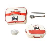 Recipientes de acero inoxidable para preparación de comidas, lonchera para niños, caja de almacenamiento portátil apta para microondas con bolsa de transporte para salidas, guardería, preescolar