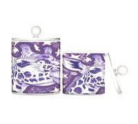 Recipientes de almacenamiento de plástico transparente con tapa para hisopos de algodón, almohadillas de algodón, púas de hilo dental, clips de papel, paquete de 2 unidades