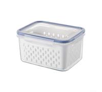 Recipientes de almacenamiento sellados y drenables para la cocina para la organización de alimentos frescos con tapa de cierre hermético y bandeja de drenaje integrada para despensa o refrigerador