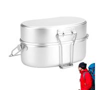 Recipientes de aluminio para almuerzo, lonchera de metal portátil ligera de doble capa, contenedores de almuerzo a prueba de fugas de 1.2 L, gran capacidad para viajes, trabajo, lonchera de doble capa