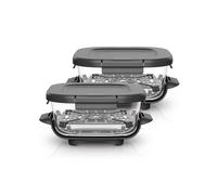 Recipientes de cristal CleanCrisp Ninja CRISPi (1,4 L, Pack de 2 unidades) con tapa Snap-Lock