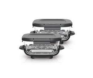 Recipientes de cristal CleanCrisp Ninja CRISPi (1,4 L, Pack de 2 unidades) con tapa Snap-Lock