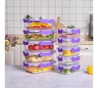 Recipientes de Cristal Para Alimentos - 20 Piezas (10 recipientes tapas) - para lavavajillas